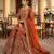 Orange faux georgette readymade sharara salwar suit collection