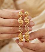 Gold peacock ad bangle pink green