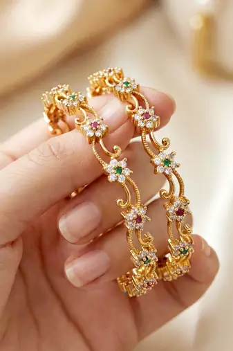 Rhodium ad wave designer bangle