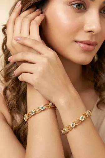 Rhodium ad wave designer bangle