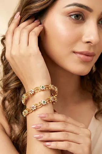 Rhodium ad wave designer bangle