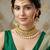 Lucky jewellery gold-plated green color choker necklace set with tikka