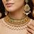 Lucky jewellery gold-plated green color choker necklace set with tikka