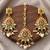 Lucky jewellery gold-plated green color choker necklace set with tikka