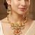 Lucky jewellery gold-plated ruby & green color traditional necklace set