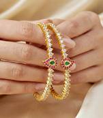 Gold multi color ad stone bangle