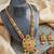 Lucky jewellery gold-plated ruby & green color long traditional necklace set