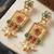 Lucky jewellery gold-plated ruby & green color long traditional necklace set