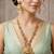Lucky jewellery gold-plated ruby & green color traditional necklace set