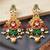 Lucky jewellery gold-plated ruby & green color traditional necklace set