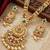 Lucky jewellery gold-plated ruby & green color traditional necklace set