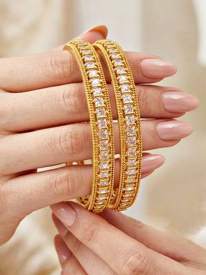 Gold peacock ad pink green bangle 1