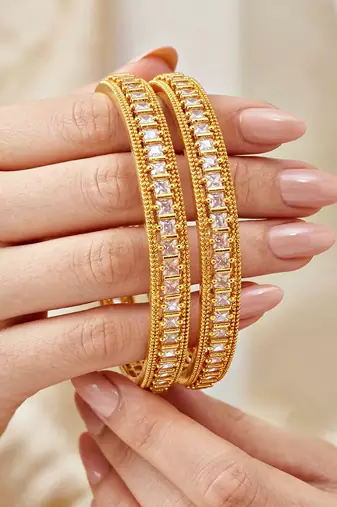 Gold peacock ad pink green bangle