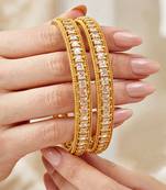 Gold peacock ad pink green bangle