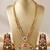 Lucky jewellery gold-plated ruby & green color traditional necklace set