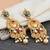 Lucky jewellery gold-plated ruby & green color traditional necklace set