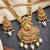 Lucky jewellery gold-plated green color long traditional necklace set
