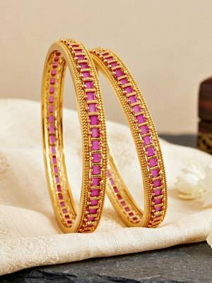 Gold peacock ad pink green bangle 4