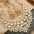 Lucky jewellery gold plated kundan white beads bridal jewellery set traditional designer statement