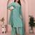 Women aqua blue plain chinon kurta set