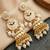Lucky jewellery gold plated kundan white beads bridal jewellery set traditional designer statement