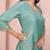 Women aqua blue plain chinon kurta set