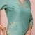 Women aqua blue plain chinon kurta set