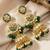 Lucky jewellery gold plated kundan green beads bridal jewellery set traditional designer statement