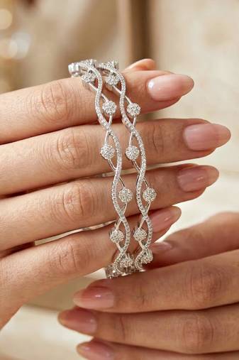 Gold temple floral laxmi bangle pink green