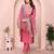 Women rose pink plain roman kurta set