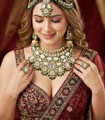 Lucky jewellery bridal kundan necklace set for women traditional indian wedding jewellery set