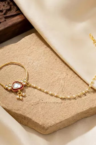 Lucky jewellery gold plated kundan maroon beads bridal jewellery set traditional designer statement