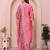 Women rose pink plain roman kurta set