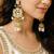 Gold plated navratan necklace set with earrings