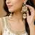 Gold plated navratan necklace set with earrings