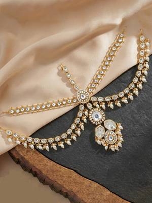 Lucky jewellery bridal kundan necklace set for women traditional indian wedding jewellery set 3