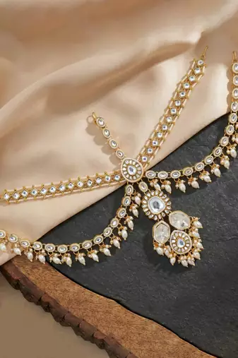 Lucky jewellery bridal kundan necklace set for women traditional indian wedding jewellery set