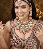 Lucky jewellery bridal kundan necklace set for women traditional indian wedding jewellery set