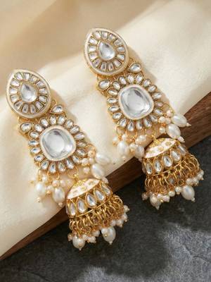 Lucky jewellery bridal kundan necklace set for women traditional indian wedding jewellery set 4