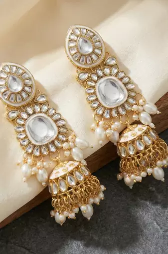 Lucky jewellery bridal kundan necklace set for women traditional indian wedding jewellery set