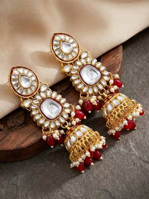Lucky jewellery bridal kundan necklace set for women traditional indian wedding jewellery set 4