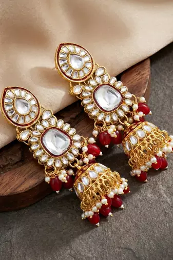 Lucky jewellery bridal kundan necklace set for women traditional indian wedding jewellery set
