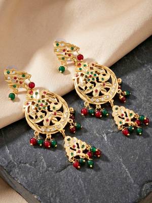 Gold plated navratan bridal jewellery set 5