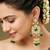 Gold plated navratan necklace set with earrings