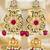 Gold plated navratan necklace set with earrings