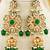 Gold plated navratan necklace set with earrings