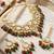 18 kt gold plated maroon green kundan bridal & semi-bridal necklace set