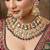 18 kt gold plated magenta green kundan bridal & semi-bridal necklace set