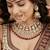 Gold plated maroon kundan bridal & semi-bridal necklace set with tikka & nath