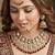 Gold plated maroon kundan bridal & semi-bridal necklace set with tikka & nath